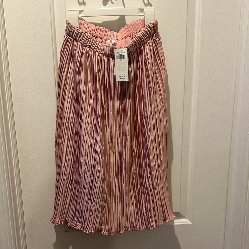 Abercrombie Kids Pink Pleated Midi Skirt - Picture 1 of 5